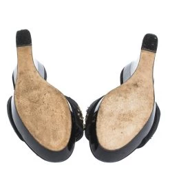 Oscar De La Renta Black Satin Embellished Wedge Open Toe Platform Sandals Size 38 For Women -Oscar de la Renta Sales Shop luxury women oscar de la rentaslug used shoes p296402 003