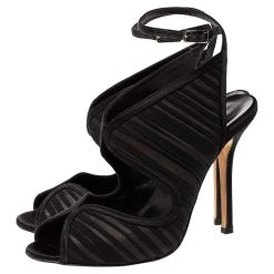 Oscar De La Renta Black Satin And Fabric Suzy Ankle Strap Sandals Size 38.5 For Women 13 Oscar De La Renta Black Satin And Fabric Suzy Ankle Strap Sandals Size 38.5 For Women -Oscar de la Renta Sales Shop luxury women oscar de la rentaslug used shoes p306839 002