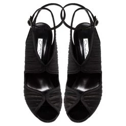 Oscar De La Renta Black Satin And Fabric Suzy Ankle Strap Sandals Size 38.5 For Women 12 Oscar De La Renta Black Satin And Fabric Suzy Ankle Strap Sandals Size 38.5 For Women -Oscar de la Renta Sales Shop luxury women oscar de la rentaslug used shoes p306839 006