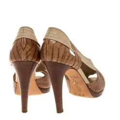 Oscar De La Renta Beige Woven Raffia And Brown Snake Print Leather Peep Toe Pumps Size 38 For Women 14 Oscar De La Renta Beige Woven Raffia And Brown Snake Print Leather Peep Toe Pumps Size 38 For Women -Oscar de la Renta Sales Shop luxury women oscar de la rentaslug used shoes p318310 002