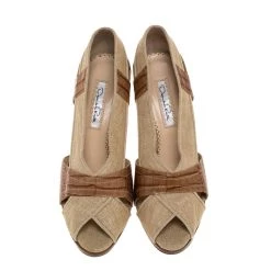 Oscar De La Renta Beige Woven Raffia And Brown Snake Print Leather Peep Toe Pumps Size 38 For Women 12 Oscar De La Renta Beige Woven Raffia And Brown Snake Print Leather Peep Toe Pumps Size 38 For Women -Oscar de la Renta Sales Shop luxury women oscar de la rentaslug used shoes p318310 003