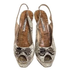 Oscar De La Renta White/Black Snake Print Leather Slingback Platform Peep Toe Sandals Size 37 For Women 12 Oscar De La Renta White/Black Snake Print Leather Slingback Platform Peep Toe Sandals Size 37 For Women -Oscar de la Renta Sales Shop luxury women oscar de la rentaslug used shoes p318528 003