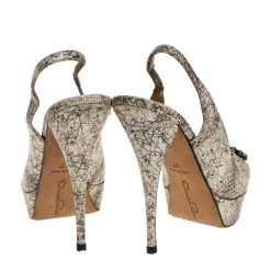 Oscar De La Renta White/Black Snake Print Leather Slingback Platform Peep Toe Sandals Size 37 For Women 14 Oscar De La Renta White/Black Snake Print Leather Slingback Platform Peep Toe Sandals Size 37 For Women -Oscar de la Renta Sales Shop luxury women oscar de la rentaslug used shoes p318528 004