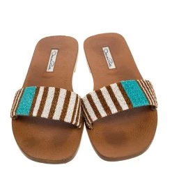 Oscar De La Renta Brown Stripe Raffia Slide Flat Sandals Size 40 For Women 12 Oscar De La Renta Brown Stripe Raffia Slide Flat Sandals Size 40 For Women -Oscar de la Renta Sales Shop luxury women oscar de la rentaslug used shoes p324853 003