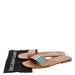 Oscar De La Renta Brown Stripe Raffia Slide Flat Sandals Size 40 For Women 17 Oscar De La Renta Brown Stripe Raffia Slide Flat Sandals Size 40 For Women -Oscar de la Renta Sales Shop luxury women oscar de la rentaslug used shoes p324853 008