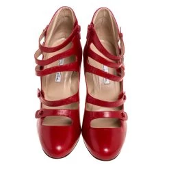 Oscar De La Renta Red Leather Strappy Ankle Booties Size 41 For Women -Oscar de la Renta Sales Shop luxury women oscar de la rentaslug used shoes p325181 002