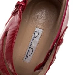 Oscar De La Renta Red Leather Strappy Ankle Booties Size 41 For Women -Oscar de la Renta Sales Shop luxury women oscar de la rentaslug used shoes p325181 006