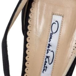 Oscar De La Renta Black Fabric Embellished Platform Ankle Strap Sandals 39.5 For Women -Oscar de la Renta Sales Shop luxury women oscar de la rentaslug used shoes p325192 1599973059 005