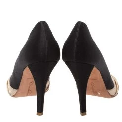 Oscar De La Renta Black/Beige Satin Ruched Detail Peep Toe Pumps Size 37 For Women 14 Oscar De La Renta Black/Beige Satin Ruched Detail Peep Toe Pumps Size 37 For Women -Oscar de la Renta Sales Shop luxury women oscar de la rentaslug used shoes p326187 007
