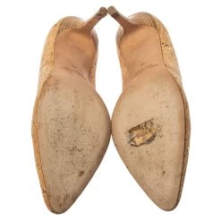 Oscar De La Renta Beige Cork Pointed Toe Pumps Size 40 For Women -Oscar de la Renta Sales Shop luxury women oscar de la rentaslug used shoes p335835 003