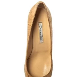 Oscar De La Renta Beige Cork Pointed Toe Pumps Size 40 For Women -Oscar de la Renta Sales Shop luxury women oscar de la rentaslug used shoes p335835 004