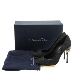 Oscar De La Renta Black Satin Colette Round Toe Pumps Size 38 For Women -Oscar de la Renta Sales Shop luxury women oscar de la rentaslug used shoes p338503 005