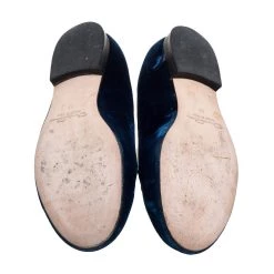 Oscar De La Renta Blue Velvet Blair Catface Smoking Ballet Flats Size 38 For Women -Oscar de la Renta Sales Shop luxury women oscar de la rentaslug used shoes p348721 006