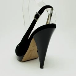 Oscar De La Renta Black Leather & Suede Peep Toe Platform Slingback Sandals Size 40 For Women -Oscar de la Renta Sales Shop luxury women oscar de la rentaslug used shoes p34876 003