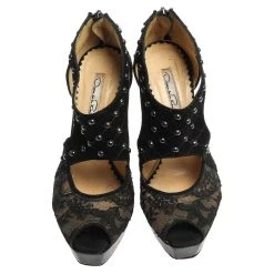 Oscar De La Renta Black Lace And Suede Platform Studded Peep Toe Zipper Sandals Size 38 For Women 13 Oscar De La Renta Black Lace And Suede Platform Studded Peep Toe Zipper Sandals Size 38 For Women -Oscar de la Renta Sales Shop luxury women oscar de la rentaslug used shoes p354085 009