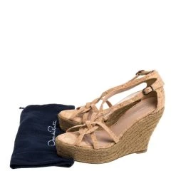 Oscar De La Renta Beige Cork Espadrille Platform Wedge Sandals Size 36 For Women -Oscar de la Renta Sales Shop luxury women oscar de la rentaslug used shoes p354354 1604376296 001
