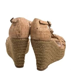 Oscar De La Renta Beige Cork Espadrille Platform Wedge Sandals Size 36 For Women -Oscar de la Renta Sales Shop luxury women oscar de la rentaslug used shoes p354354 1604376328 007