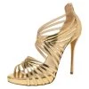 Oscar De La Renta Metallic Gold Leather Bree Cage Sandals Size 38.5 For Women -Oscar de la Renta Sales Shop luxury women oscar de la rentaslug used shoes p374531 001