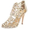 Oscar De La Renta Golden Leather Gladia Cage Peep Toe Sandals Size 38 For Women -Oscar de la Renta Sales Shop luxury women oscar de la rentaslug used shoes p380154 002