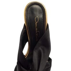 Oscar De La Renta Black Satin Glenn Mules Size 37 For Women -Oscar de la Renta Sales Shop luxury women oscar de la rentaslug used shoes p385919 002