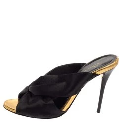 Oscar De La Renta Black Satin Glenn Mules Size 37 For Women -Oscar de la Renta Sales Shop luxury women oscar de la rentaslug used shoes p385919 003