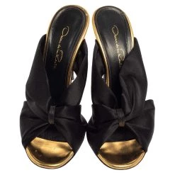 Oscar De La Renta Black Satin Glenn Mules Size 37 For Women -Oscar de la Renta Sales Shop luxury women oscar de la rentaslug used shoes p385919 006