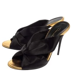 Oscar De La Renta Black Satin Glenn Mules Size 37 For Women -Oscar de la Renta Sales Shop luxury women oscar de la rentaslug used shoes p385919 007
