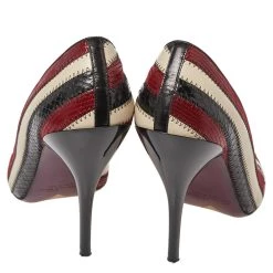 Oscar De La Renta Multicolor Python Embossed Leather Fallon Stripe Pumps Size 39 For Women -Oscar de la Renta Sales Shop luxury women oscar de la rentaslug used shoes p386900 001