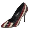 Oscar De La Renta Multicolor Python Embossed Leather Fallon Stripe Pumps Size 39 For Women