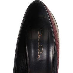 Oscar De La Renta Multicolor Python Embossed Leather Fallon Stripe Pumps Size 39 For Women -Oscar de la Renta Sales Shop luxury women oscar de la rentaslug used shoes p386900 008