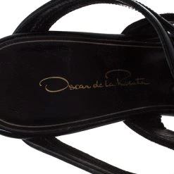 Oscar De La Renta Black Patent Leather And Suede Strappy Sandals Size 37 For Women -Oscar de la Renta Sales Shop luxury women oscar de la rentaslug used shoes p387098 004