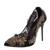 Oscar De La Renta Black Patent Leather And Mesh Alyssa Embellished Pointed Toe Pumps Size 38 For Women -Oscar de la Renta Sales Shop luxury women oscar de la rentaslug used shoes p398571 006