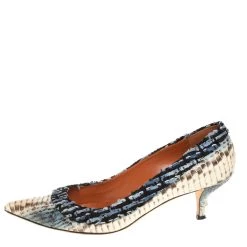 Oscar De La Renta Multicolor Python Embossed Leather And Fabric Pointed Toe Pumps Size 39.5 For Women 11 Oscar De La Renta Multicolor Python Embossed Leather And Fabric Pointed Toe Pumps Size 39.5 For Women -Oscar de la Renta Sales Shop luxury women oscar de la rentaslug used shoes p402959 004