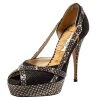 Oscar De La Renta Multicolor Raffia And Python Leather Peep Toe Platform Pumps Size 37 For Women -Oscar de la Renta Sales Shop luxury women oscar de la rentaslug used shoes p405624 006