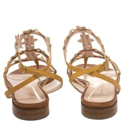 Oscar De La Renta Yellow Floral Jenisa Ankle Strap Flat Sandals Size 39.5 For Women -Oscar de la Renta Sales Shop luxury women oscar de la rentaslug used shoes p411269 006