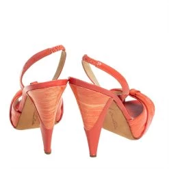 Oscar De La Renta Orange Patent Leather Slingback Sandals Size 39 For Women -Oscar de la Renta Sales Shop luxury women oscar de la rentaslug used shoes p412471 007