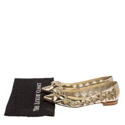 Oscar De La Renta Metallic Gold Patent Leather Bow Ballet Flats Size 39.5 For Women -Oscar de la Renta Sales Shop luxury women oscar de la rentaslug used shoes p428449 001