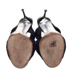 Oscar De La Renta Blue Lace Glen Embellished Sandals Size 38.5 For Women -Oscar de la Renta Sales Shop luxury women oscar de la rentaslug used shoes p441246 001