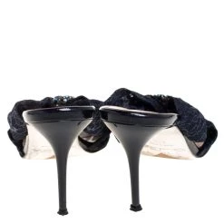 Oscar De La Renta Blue Lace Glen Embellished Sandals Size 38.5 For Women -Oscar de la Renta Sales Shop luxury women oscar de la rentaslug used shoes p441246 002