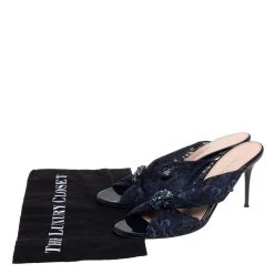 Oscar De La Renta Blue Lace Glen Embellished Sandals Size 38.5 For Women -Oscar de la Renta Sales Shop luxury women oscar de la rentaslug used shoes p441246 008