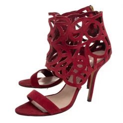 Oscar De La Renta Red Suede Cage Sandals Size 38.5 For Women 13 Oscar De La Renta Red Suede Cage Sandals Size 38.5 For Women -Oscar de la Renta Sales Shop luxury women oscar de la rentaslug used shoes p442439 002