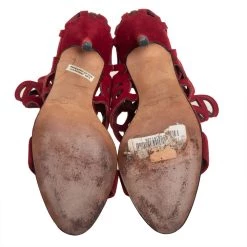 Oscar De La Renta Red Suede Cage Sandals Size 38.5 For Women 15 Oscar De La Renta Red Suede Cage Sandals Size 38.5 For Women -Oscar de la Renta Sales Shop luxury women oscar de la rentaslug used shoes p442439 008