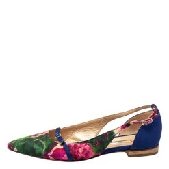 Oscar De La Renta Multicolor Canvas Pointed Toe Ballets Flats Size 37 For Women -Oscar de la Renta Sales Shop luxury women oscar de la rentaslug used shoes p452630 002