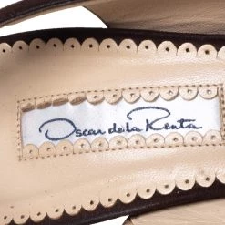 Oscar De La Renta Brown Suede And Leather Slingback Sandals Size 39 For Women -Oscar de la Renta Sales Shop luxury women oscar de la rentaslug used shoes p454363 005