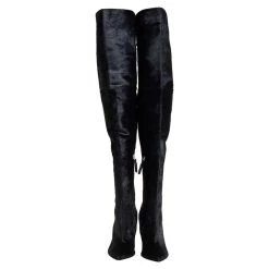 Oscar De La Renta Black Calf Hair Over Knee Boots Size 39 For Women -Oscar de la Renta Sales Shop luxury women oscar de la rentaslug used shoes p459502 001
