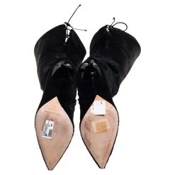 Oscar De La Renta Black Calf Hair Over Knee Boots Size 39 For Women -Oscar de la Renta Sales Shop luxury women oscar de la rentaslug used shoes p459502 006