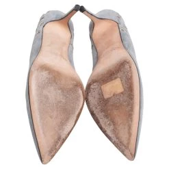 Oscar De La Renta Grey Suede Pointed Toe Cut Out Pumps Size 40 For Women -Oscar de la Renta Sales Shop luxury women oscar de la rentaslug used shoes p468725 009