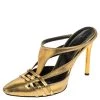 Oscar De La Renta Metallic Gold Leather Carmen Mule Sandals Size 39 For Women -Oscar de la Renta Sales Shop luxury women oscar de la rentaslug used shoes p469609 002