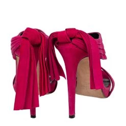 Oscar De La Renta Pink Suede Sandy Bow Detail Sandals Size 38.5 For Women -Oscar de la Renta Sales Shop luxury women oscar de la rentaslug used shoes p475146 004