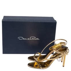 Oscar De La Renta Gold Leather Knotted Ankle Strap Open Toe Sandals Size 36 For Women -Oscar de la Renta Sales Shop luxury women oscar de la rentaslug used shoes p479887 007